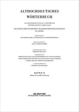 Abbildung von Schmid | Althochdeutsches Wörterbuch | 1. Auflage | 2018 | beck-shop.de