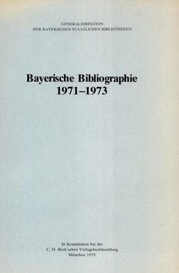 Cover:, Bayerische Bibliographie  1971-1973