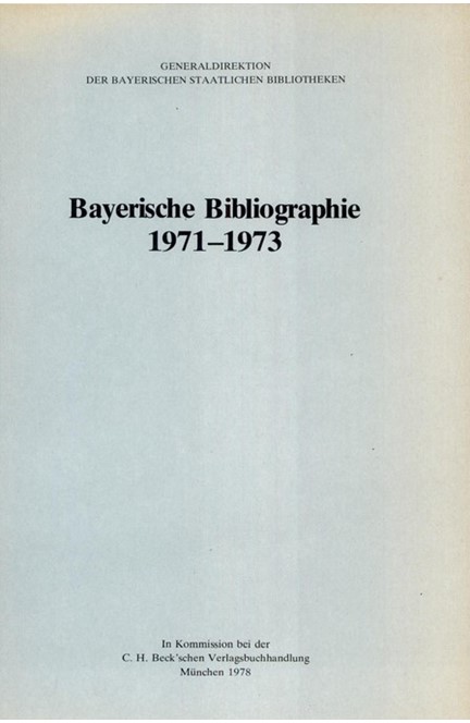 Cover: , Bayerische Bibliographie  1971-1973