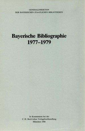 Cover: , Bayerische Bibliographie  1977-1979