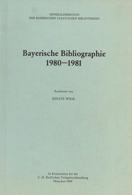 Cover:, Bayerische Bibliographie  1980-1981