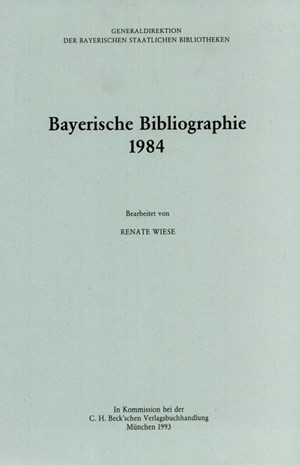Cover: , Bayerische Bibliographie  1984