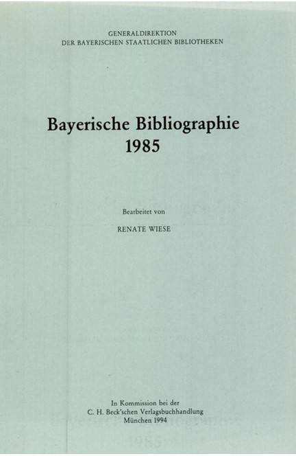 Cover: , Bayerische Bibliographie  1985