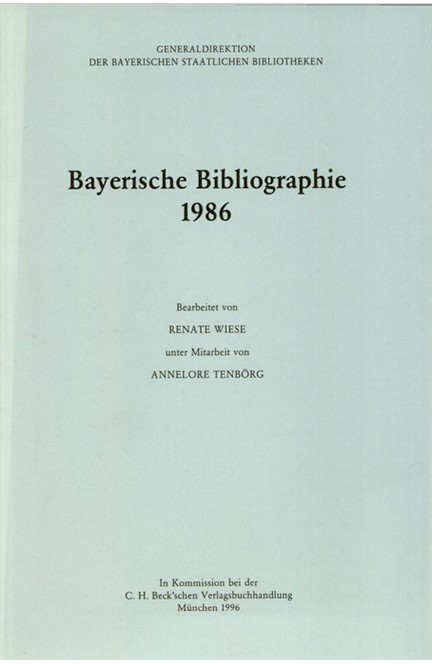 Cover: , Bayerische Bibliographie  1986