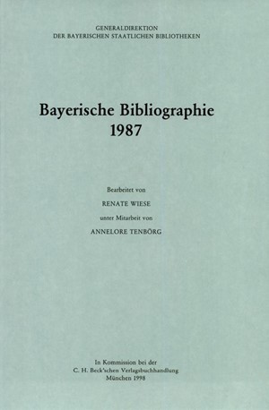 Cover: , Bayerische Bibliographie  1987