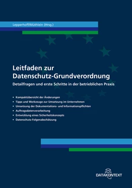 Abbildung von Lepperhoff / Müthlein | Leitfaden zur Datenschutz-Grundverordnung | 1. Auflage | 2017 | beck-shop.de