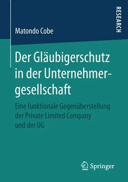 Abbildung von Cobe | Der Gläubigerschutz in der Unternehmergesellschaft | 1. Auflage | 2017 | beck-shop.de