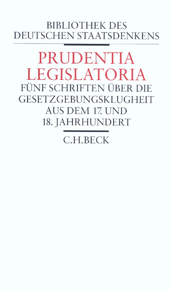 Cover: Mohnhaupt, Heinz, Prudentia Legislatoria