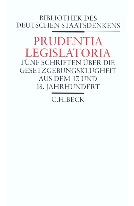 Cover: , Prudentia Legislatoria