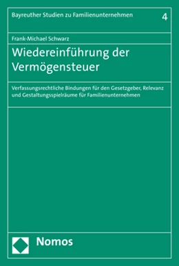 Abbildung von Schwarz | Wiedereinführung der Vermögensteuer | 1. Auflage | 2017 | beck-shop.de
