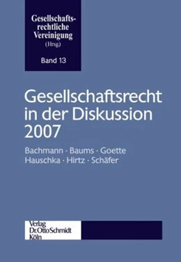 Abbildung von Gesellschaftsrecht in der Diskussion 2007 | 1. Auflage | 2008 | beck-shop.de