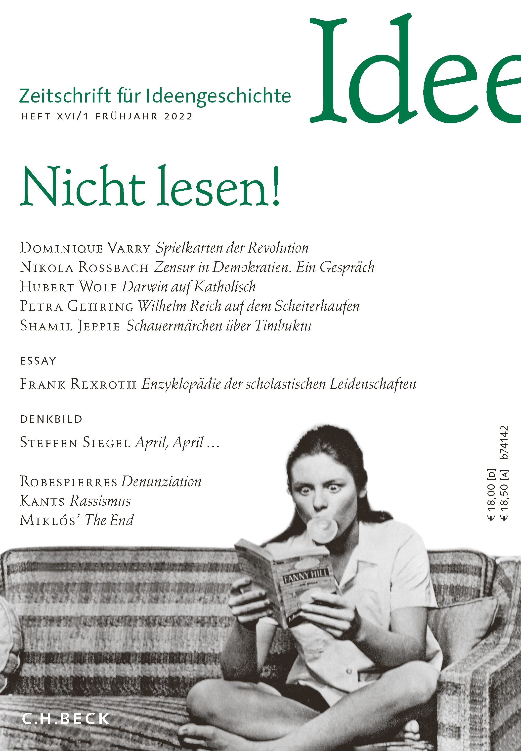 Cover:, Zeitschrift für Ideengeschichte: ZIG - Abo