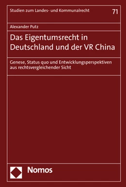 Abbildung von Putz | Das Eigentumsrecht in Deutschland und der VR China | 1. Auflage | 2017 | 71 | beck-shop.de