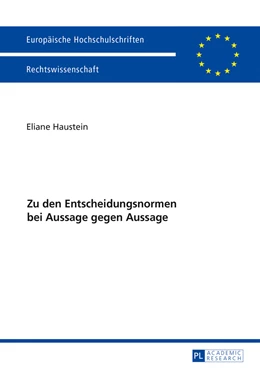 Abbildung von Haustein | Zu den Entscheidungsnormen bei Aussage gegen Aussage | 1. Auflage | 2017 | beck-shop.de