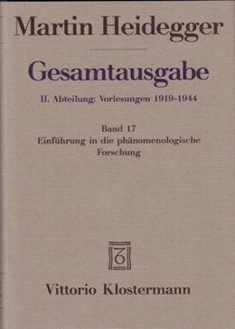 Abbildung von Heidegger / Herrmann | Martin Heidegger Gesamtausgabe | 2. Auflage | 2006 |  17 | beck-shop.de