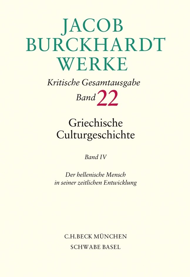 Cover: Burckhardt, Jacob, Griechische Culturgeschichte IV