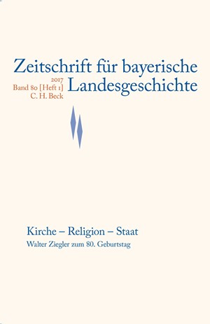Cover: , Zeitschrift für bayerische Landesgeschichte