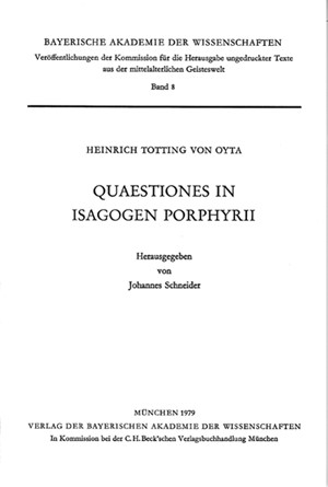 Cover: Heinrich Totting von Oyta, Quaestiones in Isagogen Porphyrii