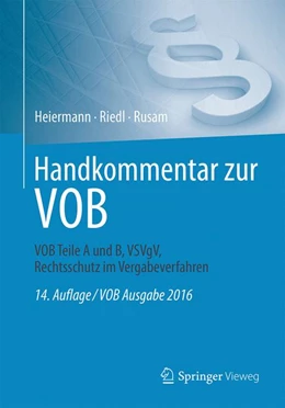 Abbildung von Heiermann / Riedl | Handkommentar zur VOB | 14. Auflage | 2017 | beck-shop.de