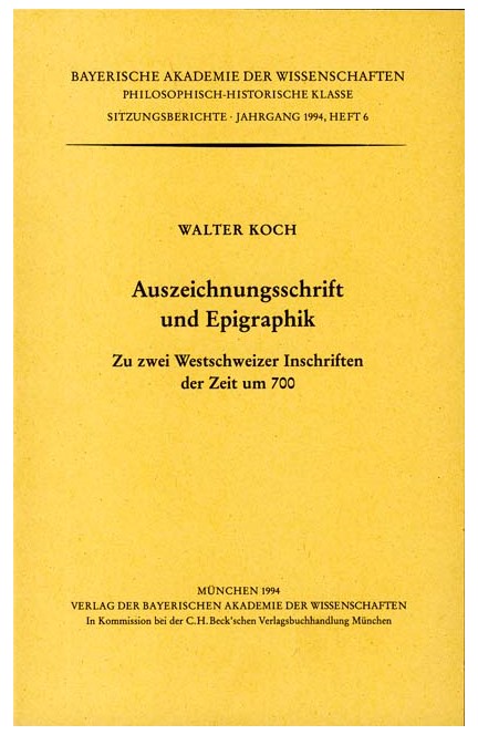 Cover: , Auszeichnungsschrift und Epigraphik