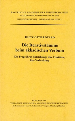 Cover: Edzard, Dietz Otto, Die Iterativstämme beim akkadischen Verbum