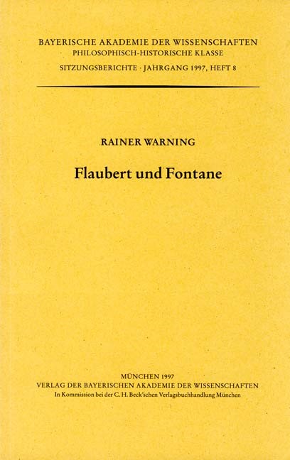 Cover: Warning, Rainer, Flaubert und Fontane