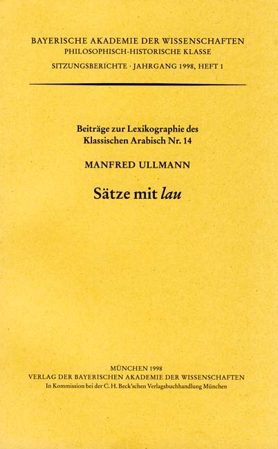 Cover: Spitaler, Anton / Ullmann, Manfred, Sätze mit 'lau'