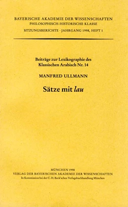 Abbildung von Spitaler, Anton / Ullmann, Manfred | Sätze mit 'lau' | 1. Auflage | 1998 | Heft 1998/1 | beck-shop.de