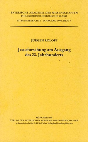 Cover: , Jesusforschung am Ausgang des 20.Jahrhunderts