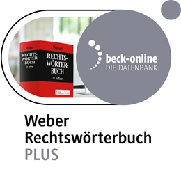 Abbildung von beck-online. Weber Rechtswörterbuch PLUS | 1. Auflage | | beck-shop.de