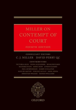 Abbildung von Miller / Perry QC | Miller on Contempt of Court | 4. Auflage | 2017 | beck-shop.de