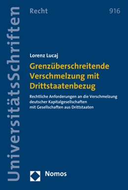 Abbildung von Lucaj | Grenzüberschreitende Verschmelzung mit Drittstaatenbezug | 1. Auflage | 2017 | beck-shop.de