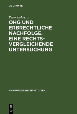 Abbildung von Behrens | OHG und erbrechtliche Nachfolge. Eine rechtsvergleichende Untersuchung | 1. Auflage | 1969 | 62 | beck-shop.de