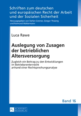 Abbildung von Rawe | Auslegung von Zusagen der betrieblichen Altersversorgung | 1. Auflage | 2017 | 16 | beck-shop.de