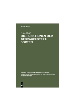 Abbildung von Rolf | Die Funktionen der Gebrauchstextsorten | 1. Auflage | 2015 | beck-shop.de