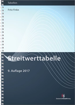 Abbildung von Finke | Streitwerttabelle | 9. Auflage | 2017 | beck-shop.de