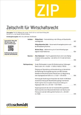 Abbildung von Zeitschrift für Wirtschaftsrecht • ZIP | 39. Auflage | 2024 | beck-shop.de