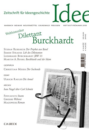 Cover: , Zeitschrift für Ideengeschichte Heft XII/1 Frühjahr 2018