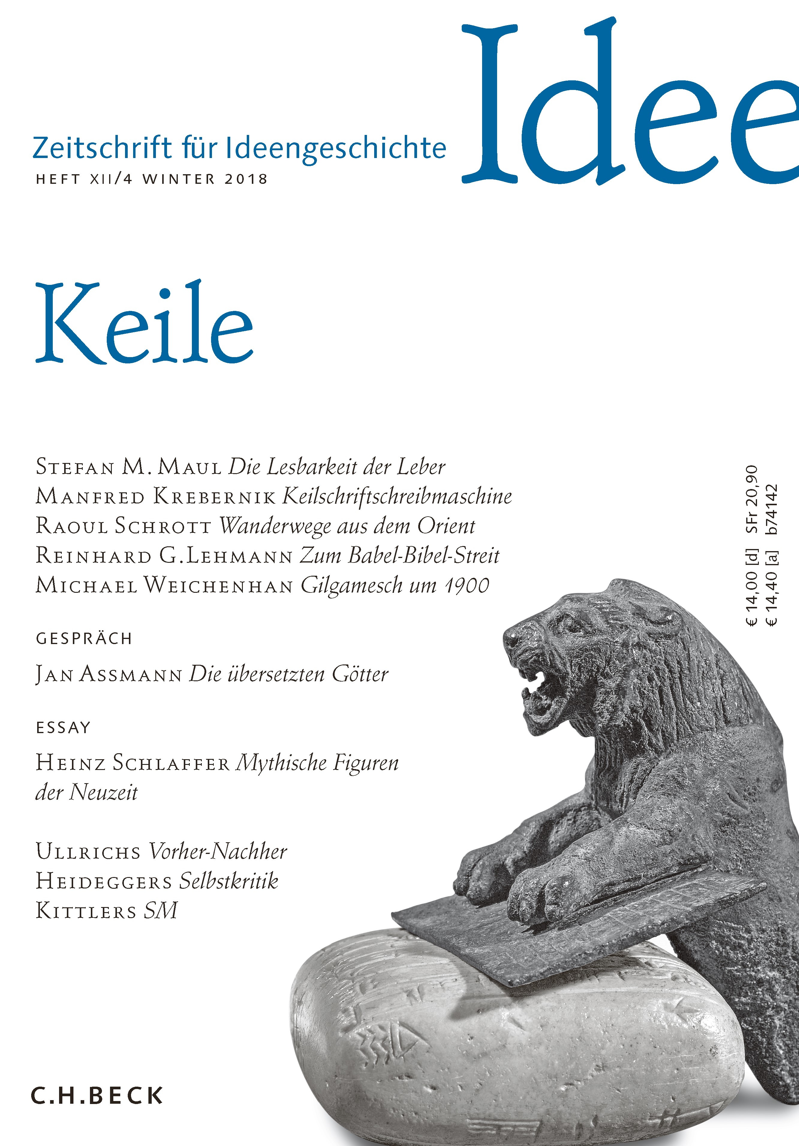 Cover:, Zeitschrift für Ideengeschichte Heft XII/4 Winter 2018