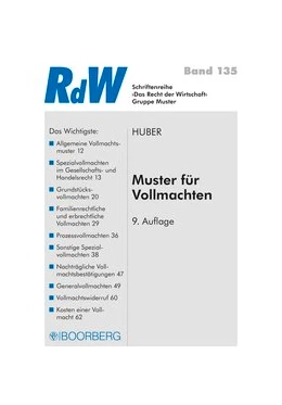Abbildung von Huber | Muster für Vollmachten | 9. Auflage | 2017 | 135 | beck-shop.de