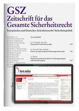 Abbildung von GSZ • Zeitschrift für das Gesamte Sicherheitsrecht | 1. Auflage | 2024 | beck-shop.de