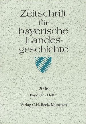 Cover: , Zeitschrift für bayerische Landesgeschichte Band 69 Heft 3/2006