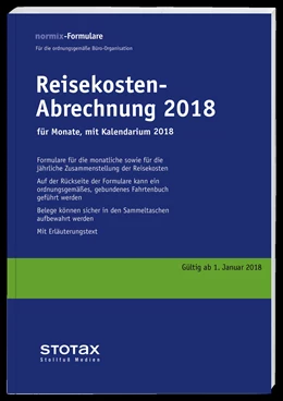 Abbildung von Reisekosten-Abrechnungen 2018 mit Kalendarium | 1. Auflage | 2017 | beck-shop.de