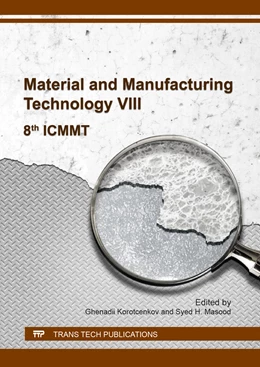 Abbildung von Korotcenkov / Masood | Material and Manufacturing Technology VIII | 1. Auflage | 2017 | Volume 266 | beck-shop.de