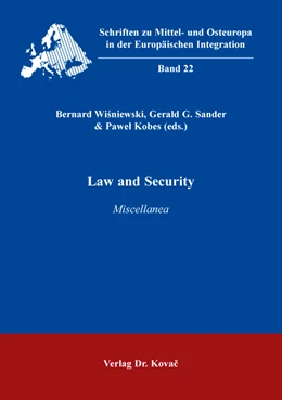 Abbildung von Wisniewski / Sander | Law and Security | 1. Auflage | 2017 | 22 | beck-shop.de