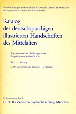 Abbildung von Katalog der deutschsprachigen illustrierten Handschriften des Mittelalters Band 1, Lieferung 1. | 1. Auflage | 1986 | beck-shop.de