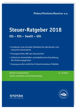 Abbildung von Boeddinghaus / Henseler | Steuer-Ratgeber 2018 | 45. Auflage | 2018 | beck-shop.de