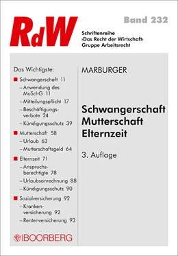 Abbildung von Marburger | Schwangerschaft - Mutterschaft - Elternzeit | 3. Auflage | 2017 | beck-shop.de