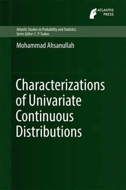 Abbildung von Ahsanullah | Characterizations of Univariate Continuous Distributions | 1. Auflage | 2017 | beck-shop.de
