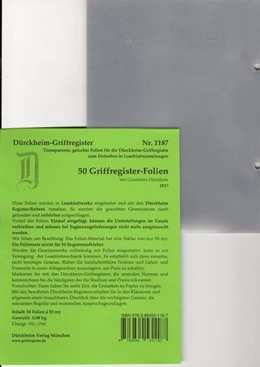 Abbildung von Dürckheim | 50 Dürckheim-Griffregister-Folien zum Einheften und Unterteilen der Gesetzessammlungen mit Dürckheim Griffregister | 1. Auflage | 2017 | beck-shop.de